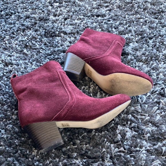 Maroon Suede Boots - Picture 1 of 5